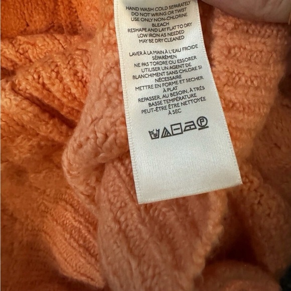 Free People Peach Cable Knit Mini Sweater Dress NWT Oversized Size Small - Picture 9 of 10